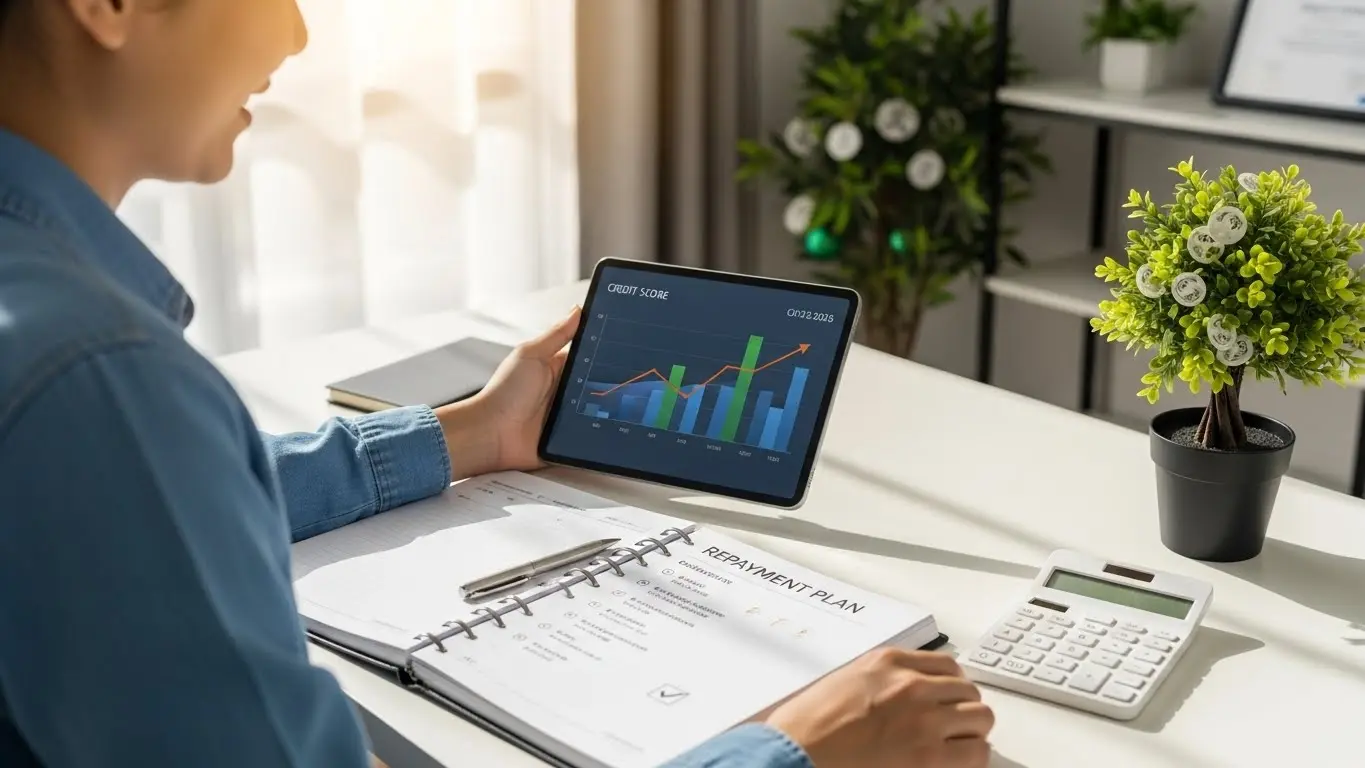 메모와 다이어리가 놓인 테이블에서 체크리스트를 확인하는 순간, 자연광이 들어오는 공간 풍경